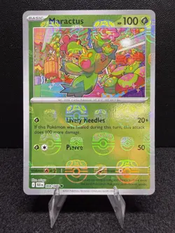 Pokemon Maractus 008/086 Sv: Black Bolt Holo Master Ball Pattern 100 HP - Image 1