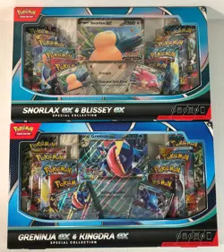 Pokemon LOT Snorlax Ex & Blissey Ex + Greninja Kingdra Ex Special Collection Box - Image 1