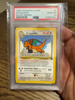 1999 POKEMON GAME MOVIE PROMO #5 DRAGONITE PSA 10 - Image 1