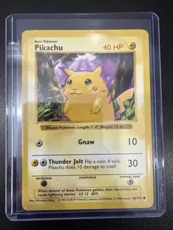 Pokemon TCG- Pikachu (Red Cheeks) - 058/102 Base Set - (Shadowless) Regular - Image 1