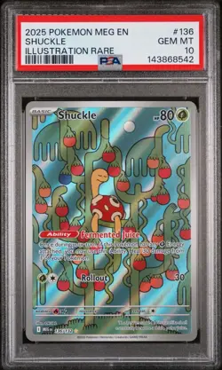 Shuckle Illustration Rare Holo #136/132 Pokemon Mega Evolution English PSA 10 - Image 1