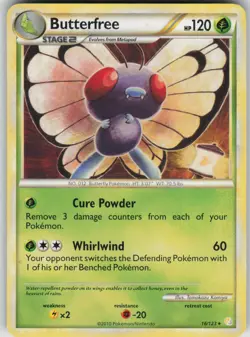 Pokemon TCG Butterfree Rare HeartGold SoulSilver 16/123 - Image 1