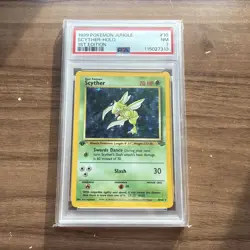 Pokemon Scyther Jungle 1st Edition Holo Rare #10 PSA 7 - Image 1