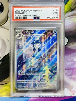 PSA 9 MINT 2023 Pokemon MEW EN-151 176 Poliwhirl Illustration Rare - Image 1