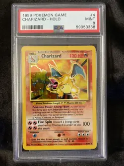 1999 Pokemon BASE SET HOLO CHARIZARD #4 PSA 9 MINT 🔥🔥🔥 - Image 2