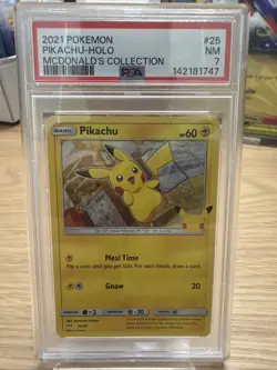 2021 Pokemon McDonald's Collection 25th Aniv PIKACHU Holo PSA 7 GEM MINT 25/25 - Image 1