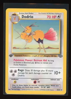 Dodrio 34/64 Uncommon Jungle Pokemon 1st Edition NM - Image 1