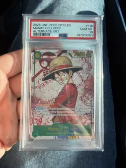 One Piece Monkey D. Luffy OP13-118 Alternate Art PSA 10 Gem Mint Alt Art - Image 1