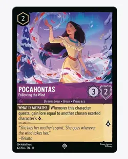 Lorcana - Pocahontas - Following The Wind - Winterspell - 42/204 COLD FOIL - Image 1
