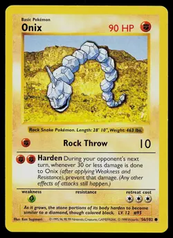 Pokemon Card - Onix Base Set (Shadowless) 56/102 Common - Image 1