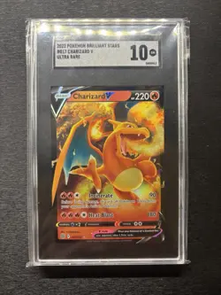 Pokemon 2022 Brilliant Stars Charizard V 017/172 Ultra Rare Holo SGC 10 - Image 1