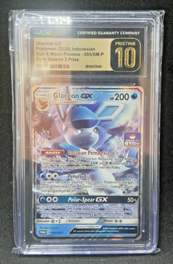 Pokemon TCG Indonesia Glaceon GX Sun & Moon Promo Gym Prize CGC Pristine 10 - Image 1
