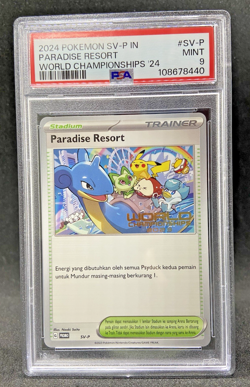 2024 POKEMON INDONESIAN SV-P PROMO PARADISE RESORT WORLD CHAMPIONSHIPS '24 PSA 9 - Image 1