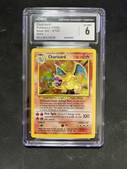 Charizard Pokemon Base Set 1999 Holo Rare #4/102 CGC 6 English - Image 1