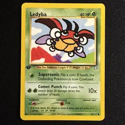 Ledyba 63/111 Ist Edition Common | Neo Genesis 2000 | Pokemon TCG Vintage | LP - Image 1