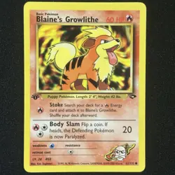 Blaine’s Growlithe 62/132 1st Edition | Gym Challenge 2000 | Pokemon TCG | NM - Image 1
