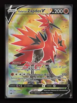 Galarian Zapdos V 173/198 Rare Ultra Chilling Reign Pokemon Near Mint - Image 1