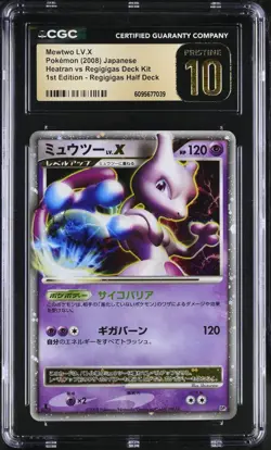2008 POKEMON JAPANESE REGIGIGAS HALF DECK MEWTWO LV.X 1ST ED CGC 10 PRISTINE - Image 1