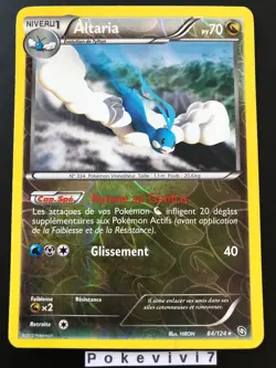 Carte Pokemon ALTARIA 84/124 Holo REVERSE Noir et Blanc N&B FR - Image 1