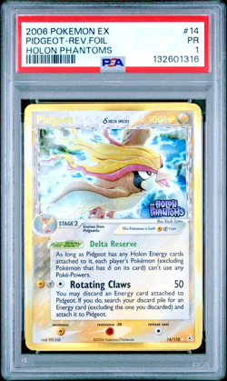 PSA 1 PR 2006 Pokemon EX Holon Phantoms Pidgeot Reverse Holo Foil Rare 14/110 - Image 1