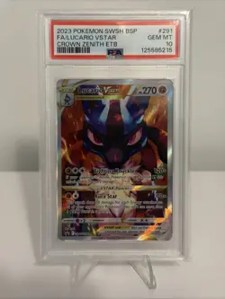 Pokemon TCG Lucario VSTAR SWSH291 Holo Black Star Promo Crown Zenith PSA 10 - Image 1