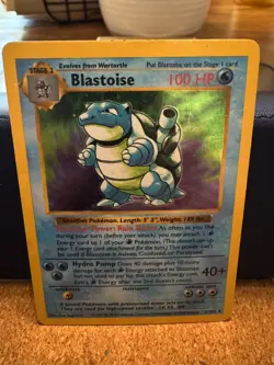 Blastoise 2/102 Shadowless Holo Rare Base Set Pokemon LP-MP - Image 1