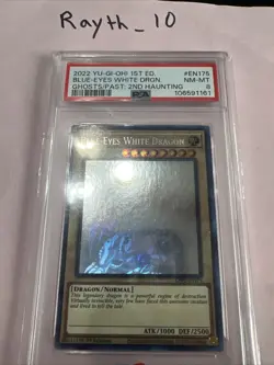 2022 YU-GI-OH! 1ST EDITION #EN175 BLUE-EYES WHITE DRAGON - Ghost Rare - PSA 8 - Image 1