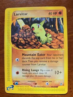 Larvitar 89/147 Pokemon TCG Card Common Aquapolis Pokemon e-Reader - LP - Image 1