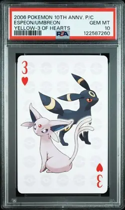 PSA 10 POKEMON PLAYING CARD ESPEON UMBREON YELLOW 3 10TH ANNIVERSARY 307 - Image 1