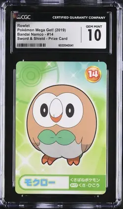 CGC 10 JAPANESE POKEMON BANDAI MEGA GET ROWLET SWORD & SHIELD PRIZE CARD 90 - Image 1