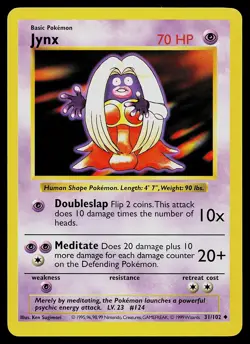 Pokemon Card - Jynx Base Set (Shadowless) 31/102 Uncommon - Image 1