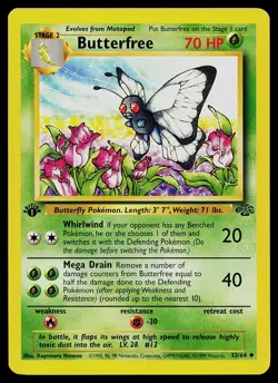 Pokemon Card - Butterfree Jungle 33/64 Uncommon 1st Edition - Image 1