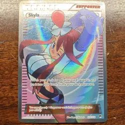Pokemon Skyla Full Art Ultra Rare Holo Trainer 122/122 Breakpoint TCG Card - Image 1