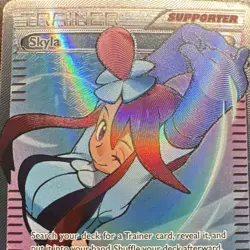Pokemon Skyla Full Art Ultra Rare Holo Trainer 122/122 Breakpoint TCG Card - Image 4