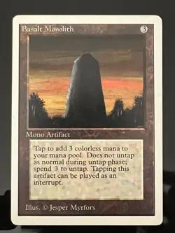 Magic the Gathering MTG Unlimited Basalt Monolith LP+ (Beta Bob) - Image 1