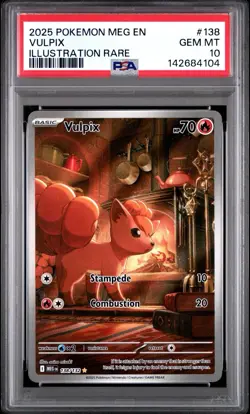 2025 POKEMON MEG EN-MEGA EVOLUTION ILLUSTRATION RARE #138 VULPIX PSA 10 - Image 1