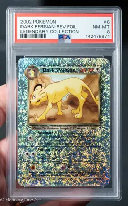 2002 POKEMON LEGENDARY COLLECTION #6 Dark Persian - REVERSE FOIL PSA 8 - Image 1