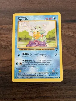 Pokemon TCG Squirtle Base Set 2 93/130 LP - Image 1