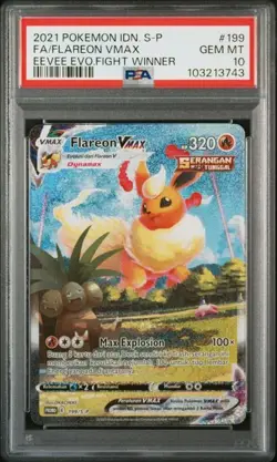 PSA 10 POKEMON INDONESIA FLAREON VMAX 199/S-P EEVEE EVO FIGHT WINNER 2021 424 - Image 1
