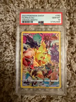 Pokemon Pikachu 160/159 Crown Zenith Secret Rare Full Art Holo PSA 10 2023 - Image 1