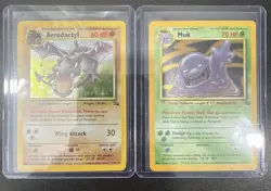 Aerodactyl 1/62 Fossil Holo Rare Unlimited 1999 WOTC Pokemon TCG + Muk 13/62! - Image 1