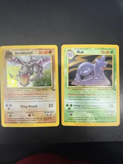 Aerodactyl 1/62 Fossil Holo Rare Unlimited 1999 WOTC Pokemon TCG + Muk 13/62! - Image 4