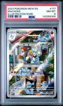 2023 POKEMON MEW EN-151 #177 MACHOKE ILLUSTRATION RARE PSA 8 - Image 1