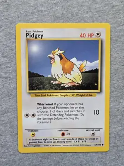 Pokemon TCG Pidgey Base Set 57/102 Regular Unlimited Common - Image 1