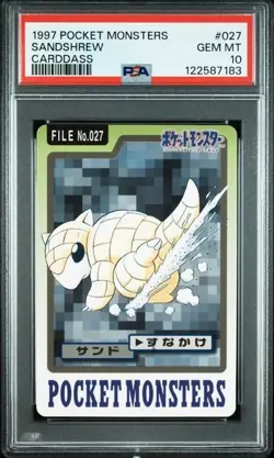 PSA 10 JAPANESE POKEMON BANDAI CARDDASS SANDSHREW #027 1997 GEM MINT 262 - Image 1