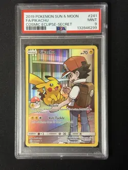 Pokemon Pikachu TCG Cosmic Eclipse 241/236 Secret Rare PSA 9 - Image 1
