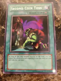 Second Coin Toss YuGiOh Legacy of Darkness LOD-083 LP Rare unlimited - Image 1