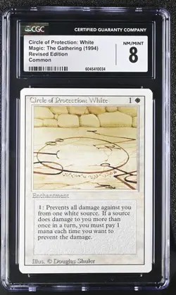MTG Magic The Gathering Circle of Protection: White 1994 Revised CGC 8 - Image 1