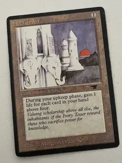 Magic the Gathering MTG Antiquities Ivory Tower MP+ (Beta Bob) - Image 1