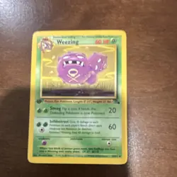 Pokemon TCG Weezing Fossil 45/62 Uncommon Stage 1 60 HP Regular English 1999 - Image 1